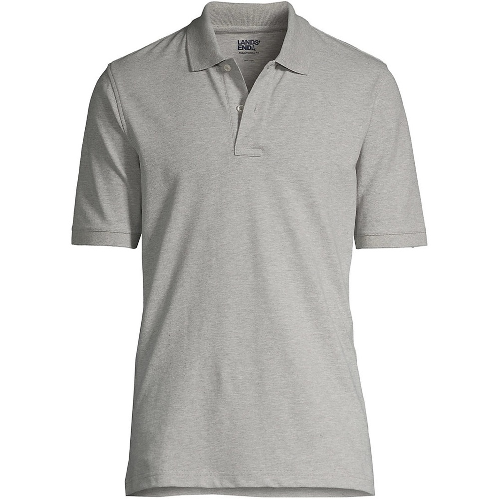 Land's End Men's Short Sleeve Polo Shirt Sz XXL Tall NWT Gray Mesh Pique